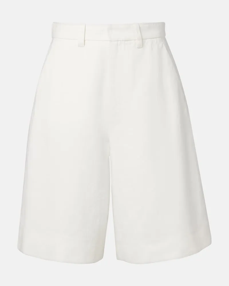 Max Mara Bermuda-Shorts Sole aus Drill Weiß