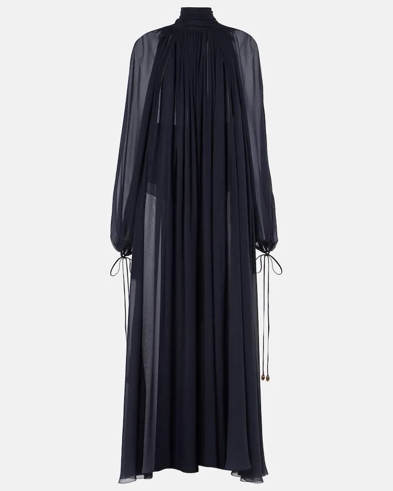 Chloé Chloé Maxikleid aus Seiden-Georgette Blau