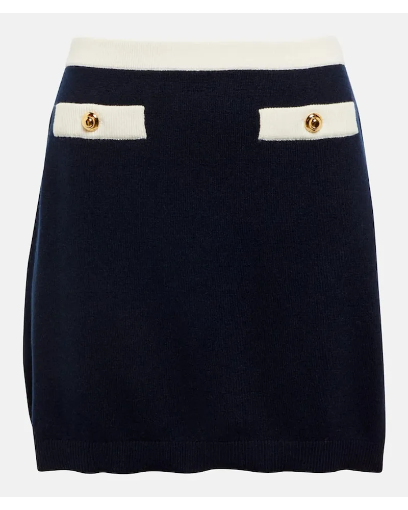 Miu Miu Minirock aus Kaschmir Blau