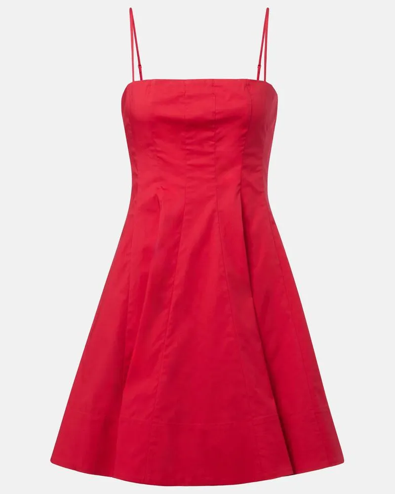 STAUD Minikleid Wylie aus Baumwolle Rot