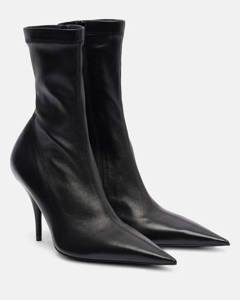 Balenciaga Ankle Boots Avenue 90 aus Leder Schwarz