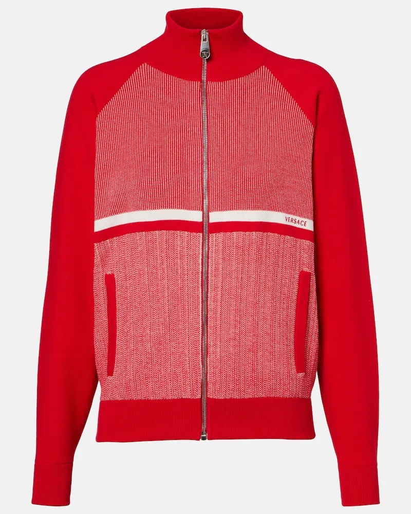 Versace Jacke aus Jacquard Rot