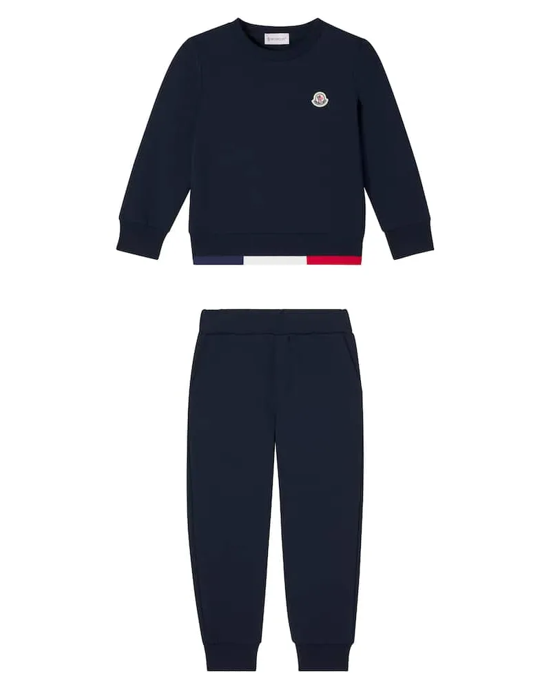 Moncler Set aus Sweatshirt und Jogginghose Blau