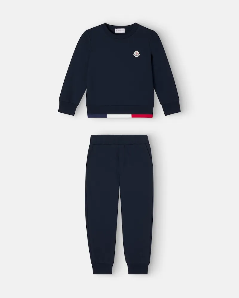 Moncler Set aus Sweatshirt und Jogginghose Blau