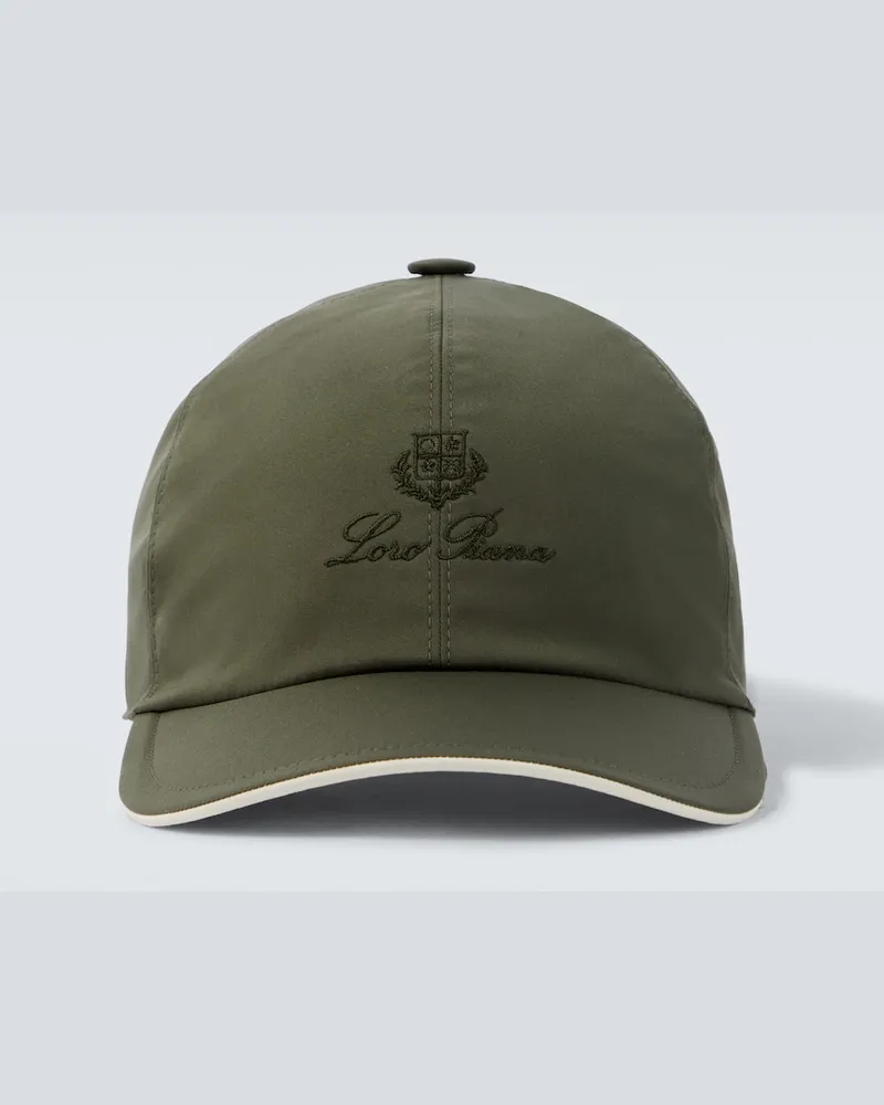 Loro Piana Bestickte Baseballcap Grün