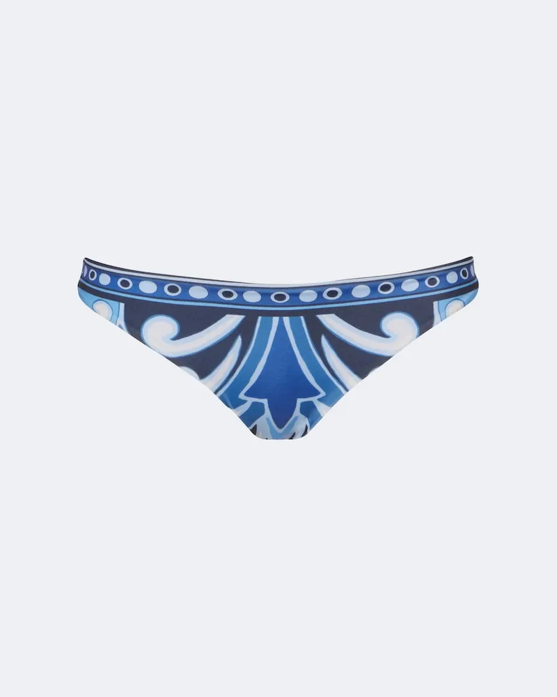 La DoubleJ Bedrucktes Bikini-Höschen Blau