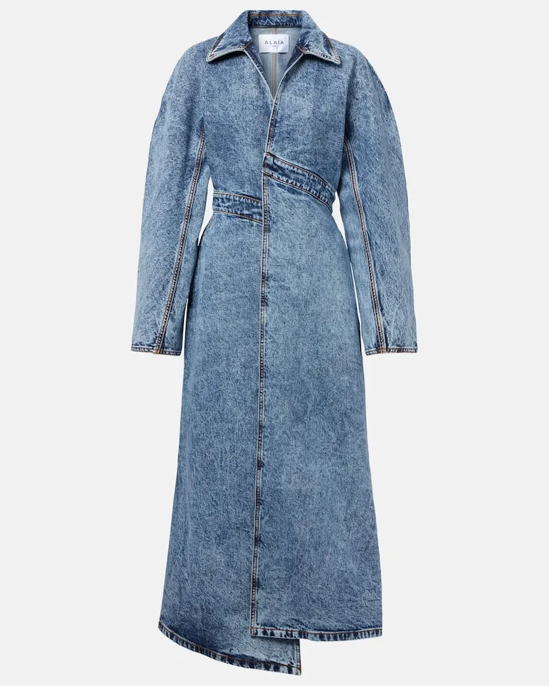 Alaïa Alaïa Mantel aus Denim Blau
