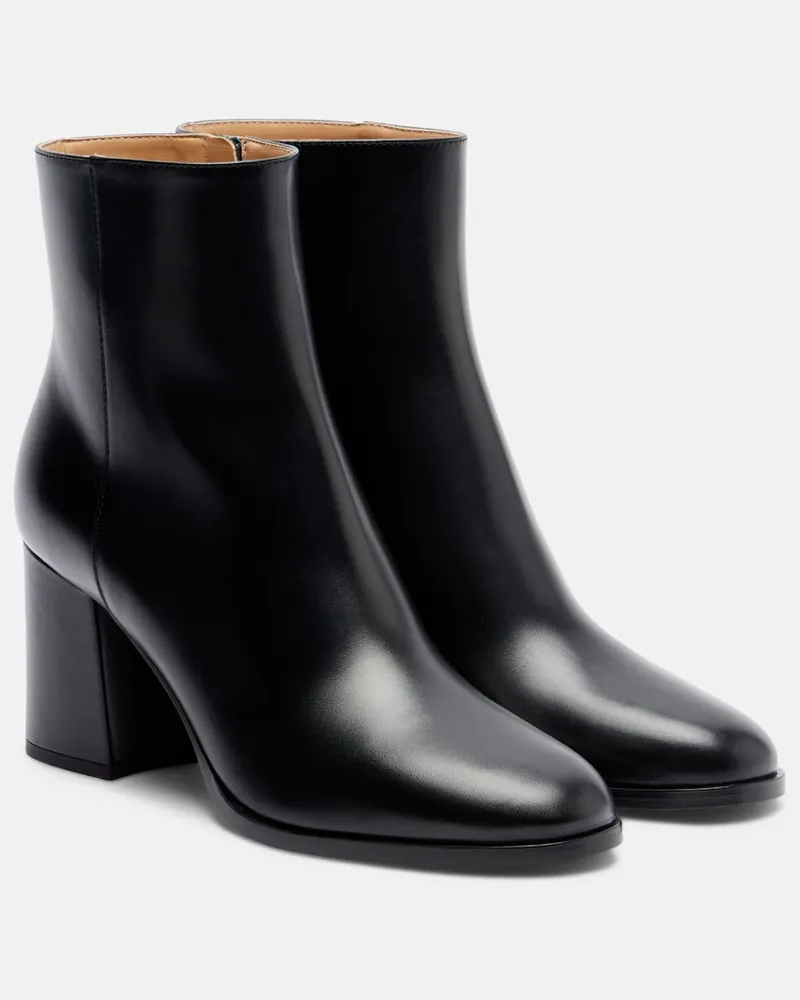 Valentino Garavani Ankle Boots VLogo aus Leder Schwarz