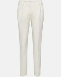 Dolce & Gabbana Low-Rise-Hose aus einem Wollgemisch Weiss