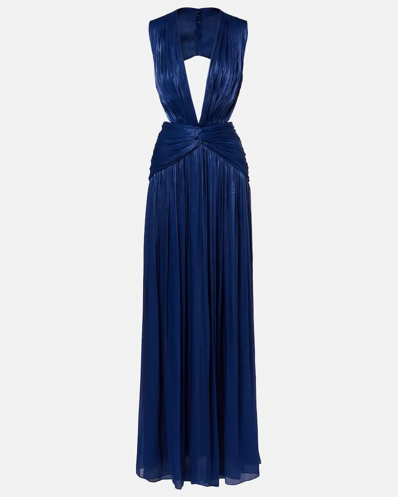 COSTARELLOS Robe Silia aus Georgette Blau