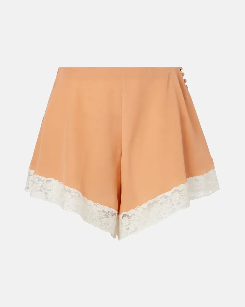 Chloé Chloé Shorts aus Seide mit Spitze Rosa