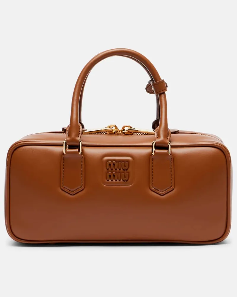 Miu Miu Tote Bag Arcadie aus Leder Braun