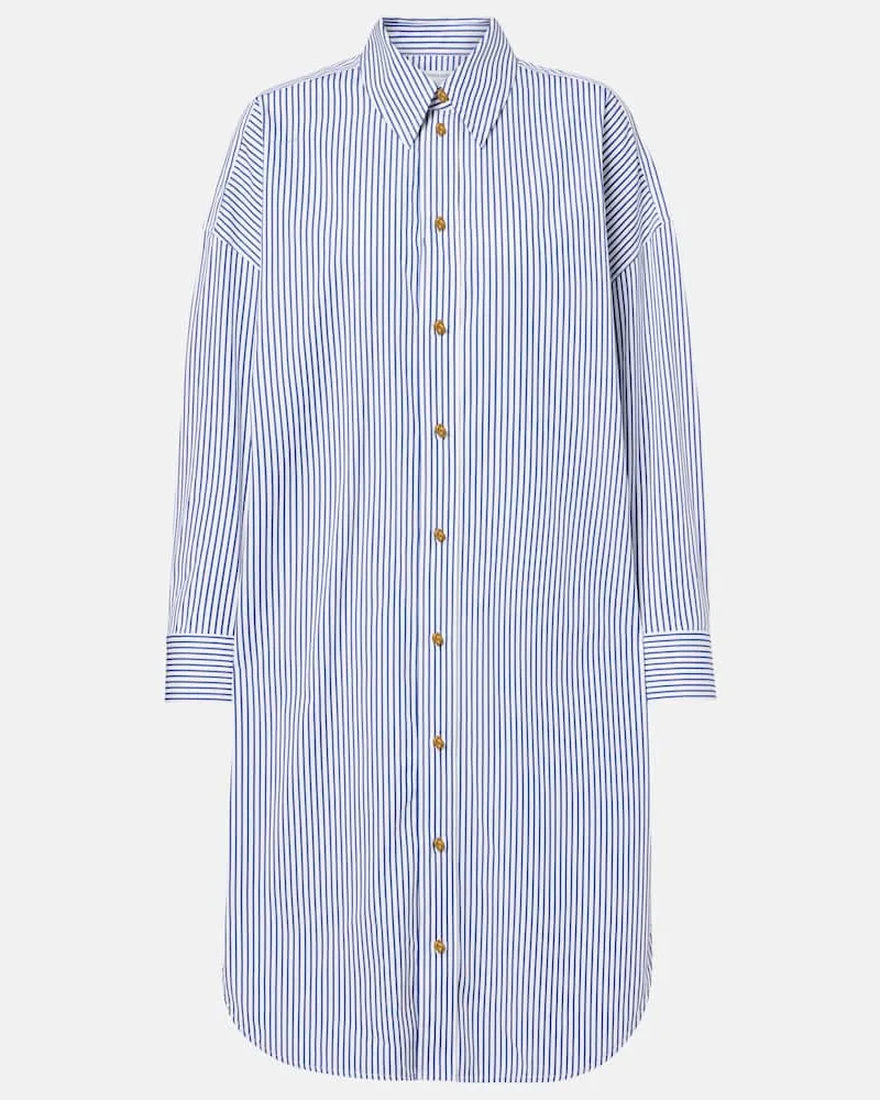 Bottega Veneta Hemd aus Baumwollpopeline Blau