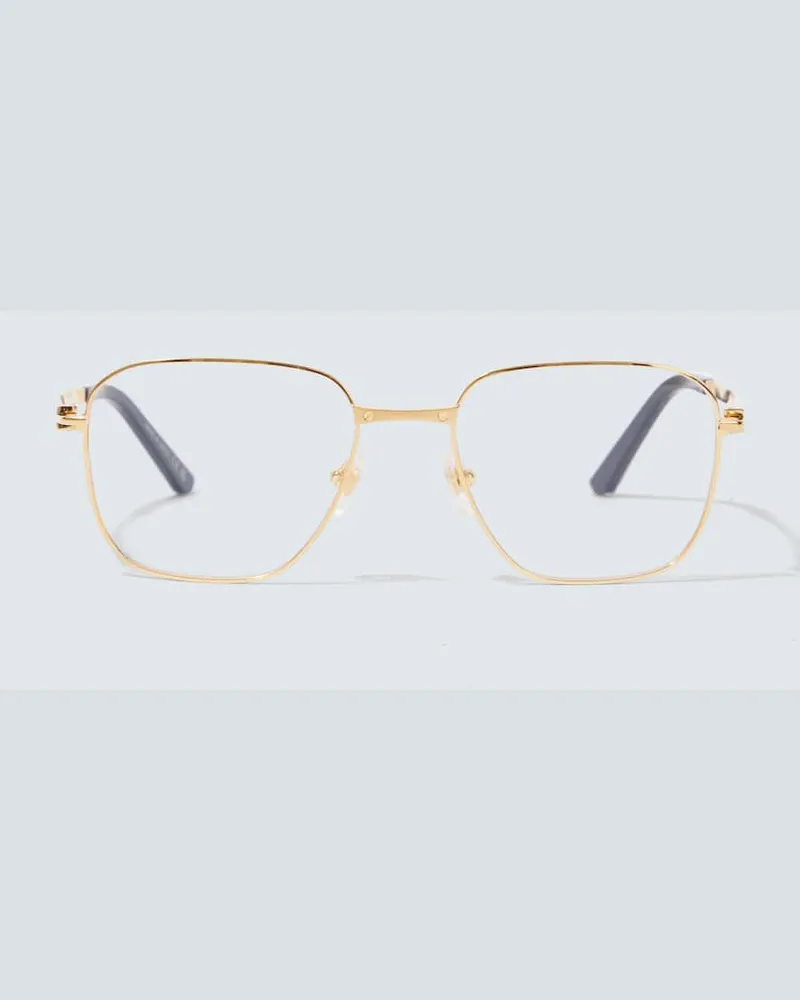 Cartier Eckige Brille Santos De Cartier Gold
