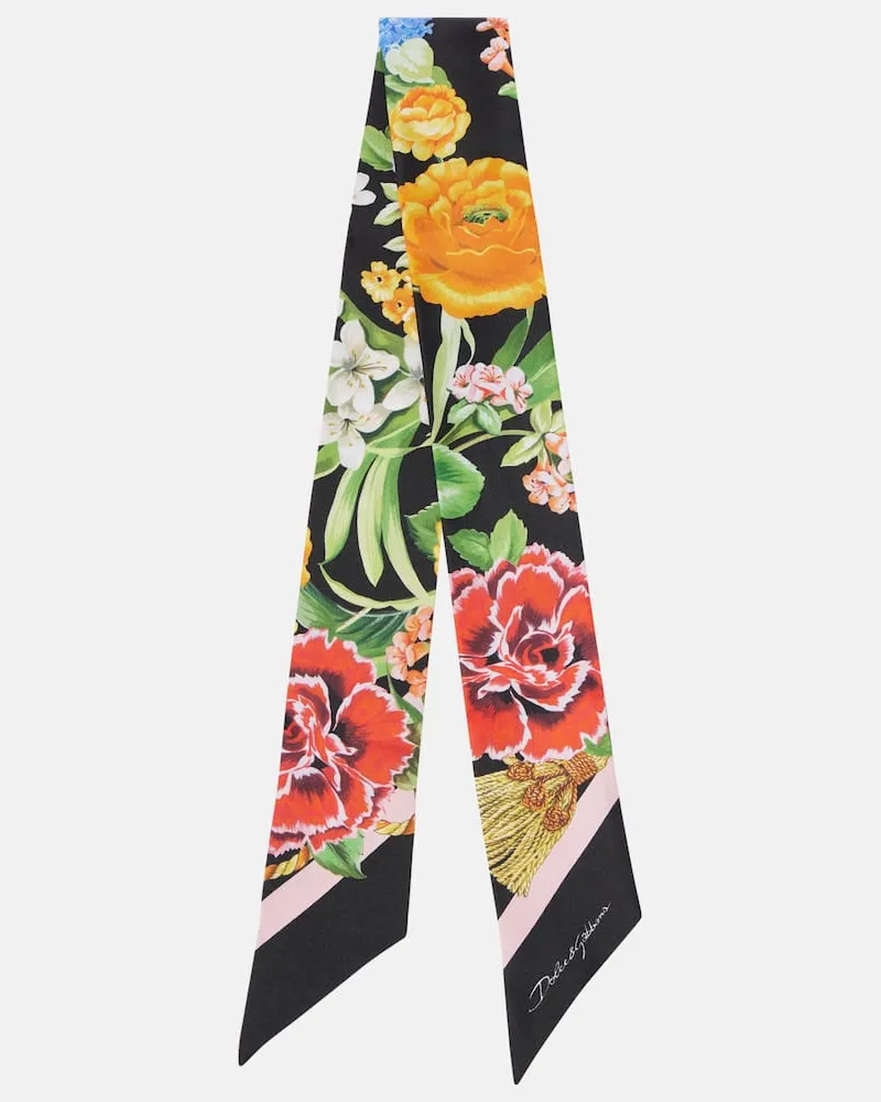 Dolce & Gabbana Bedrucktes Tuch aus Seiden-Twill Multicolor