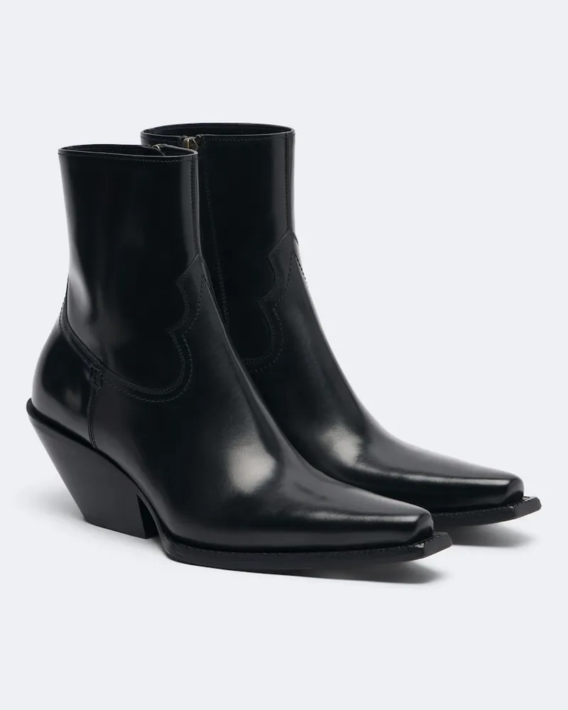 Saint Laurent Ankle Boots Dylan aus Leder Schwarz
