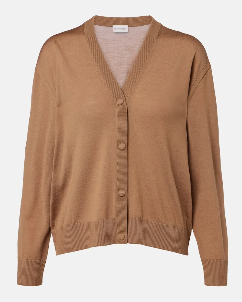 Moncler Cardigan aus Schurwolle Beige