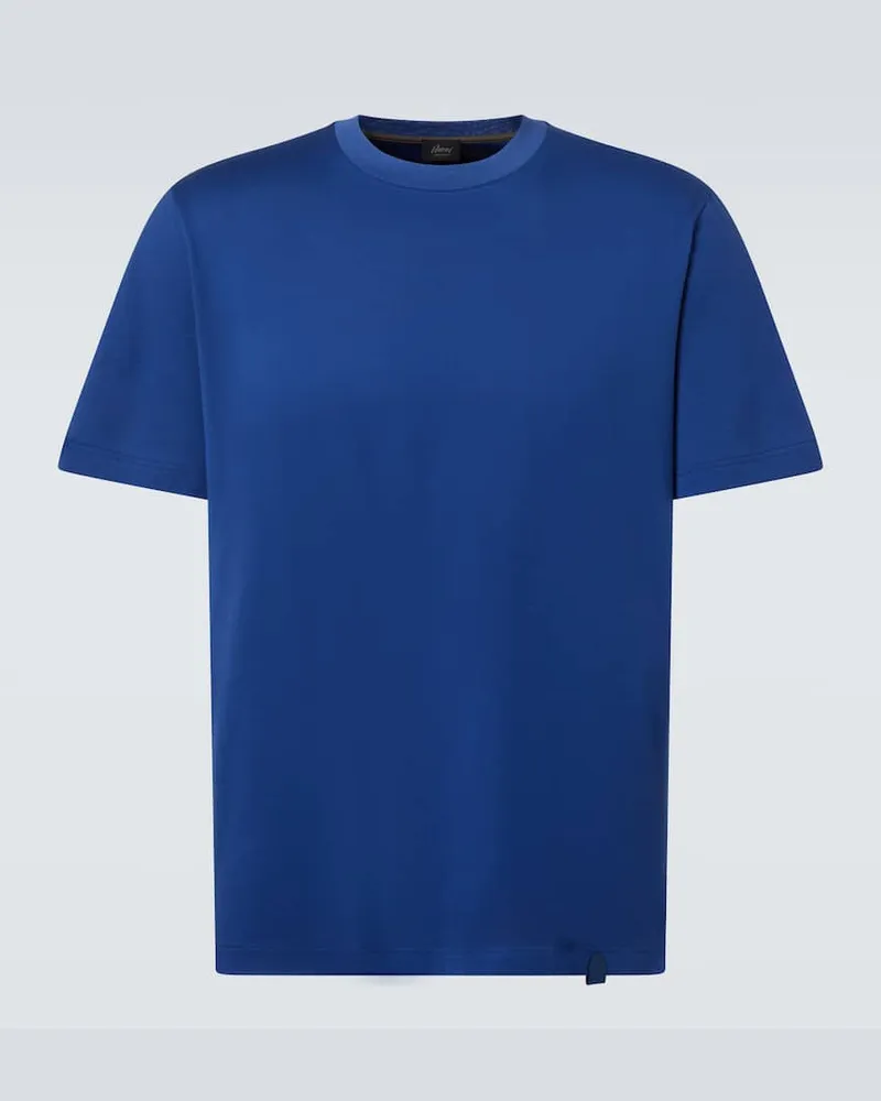 Brioni T-Shirt aus Baumwoll-Jersey Blau