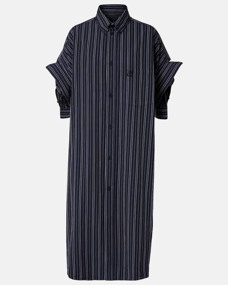 Balenciaga Hemdblusenkleid aus Baumwolle Blau