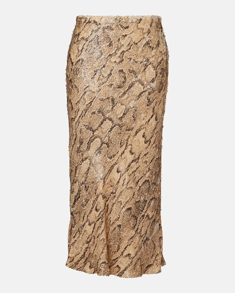 Dries van Noten Bleistiftrock mit Pailletten Beige