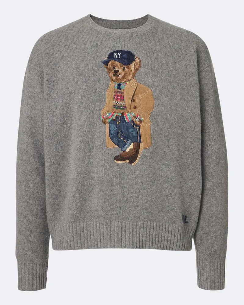 Ralph Lauren Pullover Polo Bear aus Wolle und Kaschmir Grau