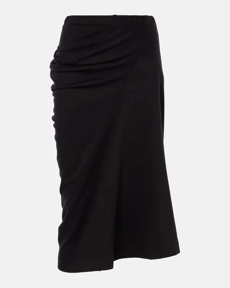 Dries van Noten Midirock aus Baumwolle Schwarz