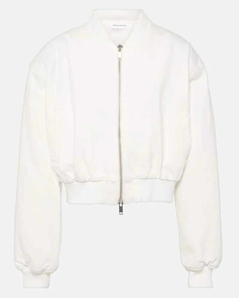 FRANKIE Shop Cropped-Bomberjacke Micky aus Denim Weiß