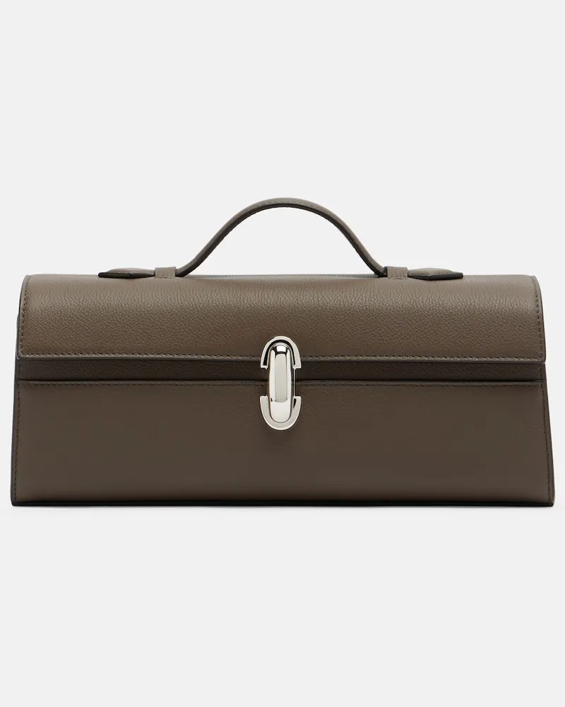 SAVETTE Tote Symmetry Slim Medium aus Leder Braun