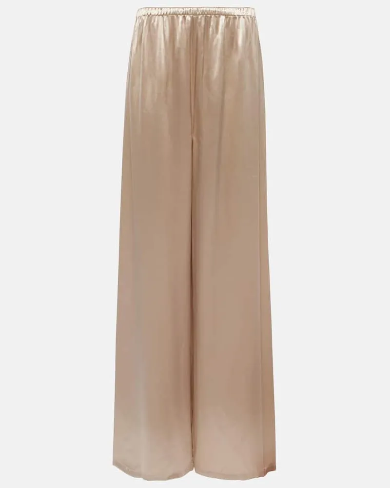 Ferragamo Weite Pyjama-Hose aus Satin Neutral