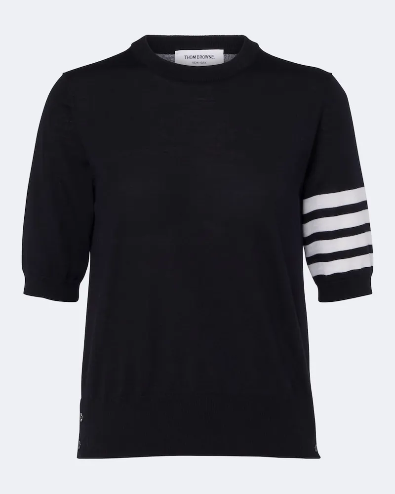 Thom Browne Pullover 4-Bar aus Wolle Blau