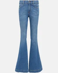 Stella McCartney Mid-Rise Flared Jeans Blau