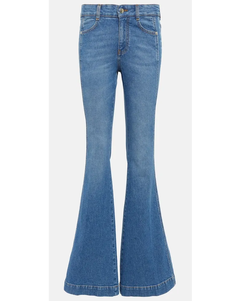 Stella McCartney Mid-Rise Flared Jeans Blau