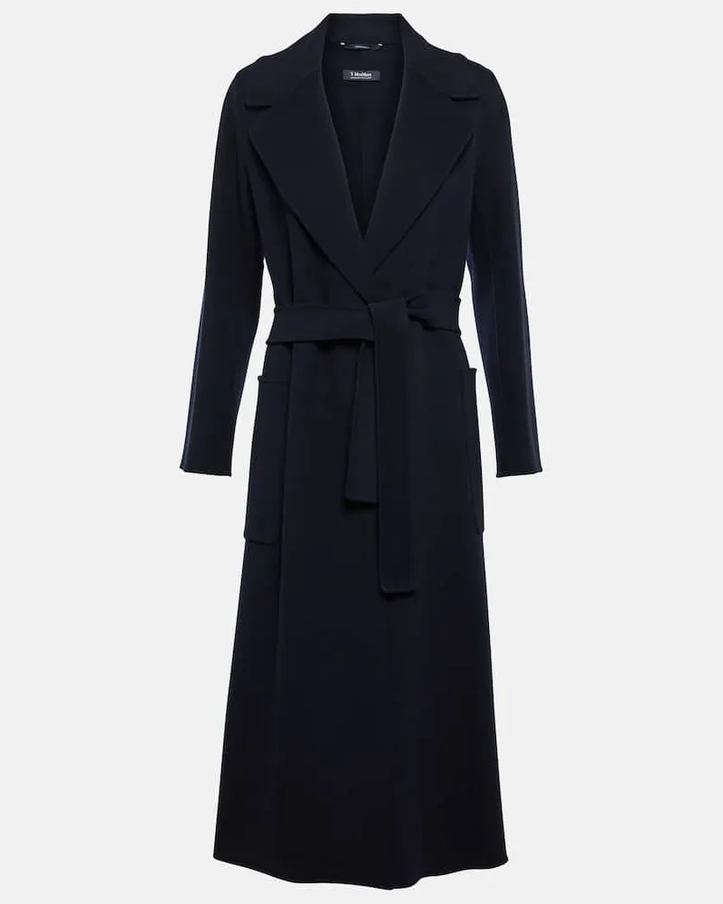 Max Mara Mantel Paolore aus Wolle Blau
