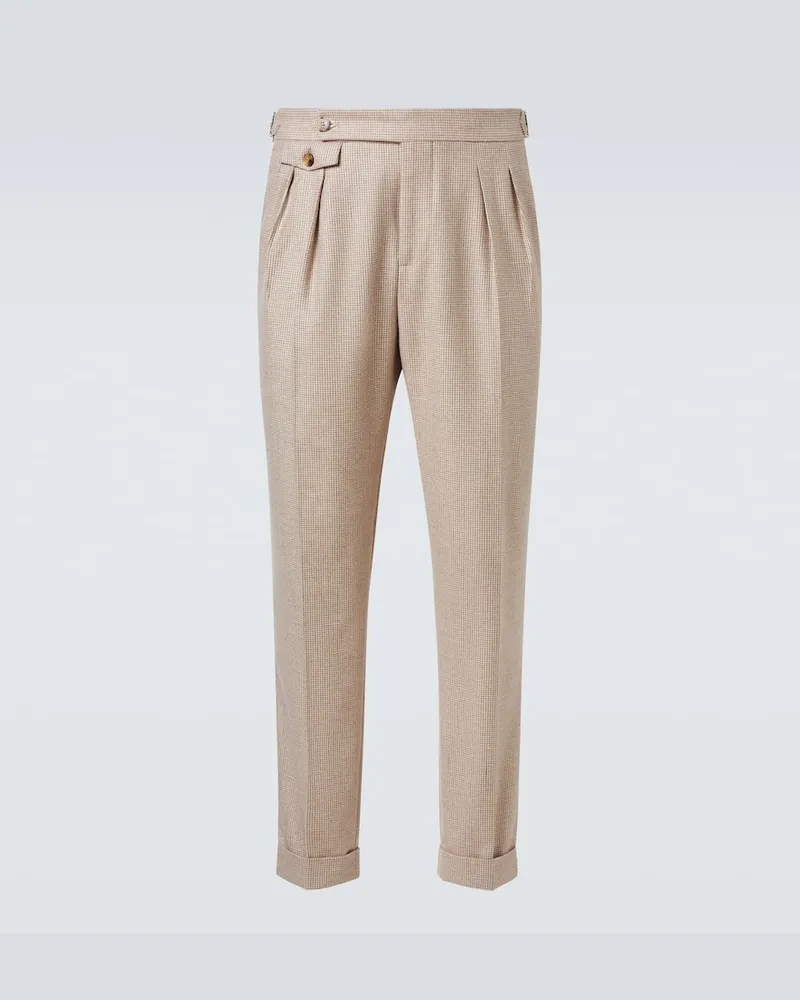 Brunello Cucinelli Anzughose aus Kaschmir und Seide Beige