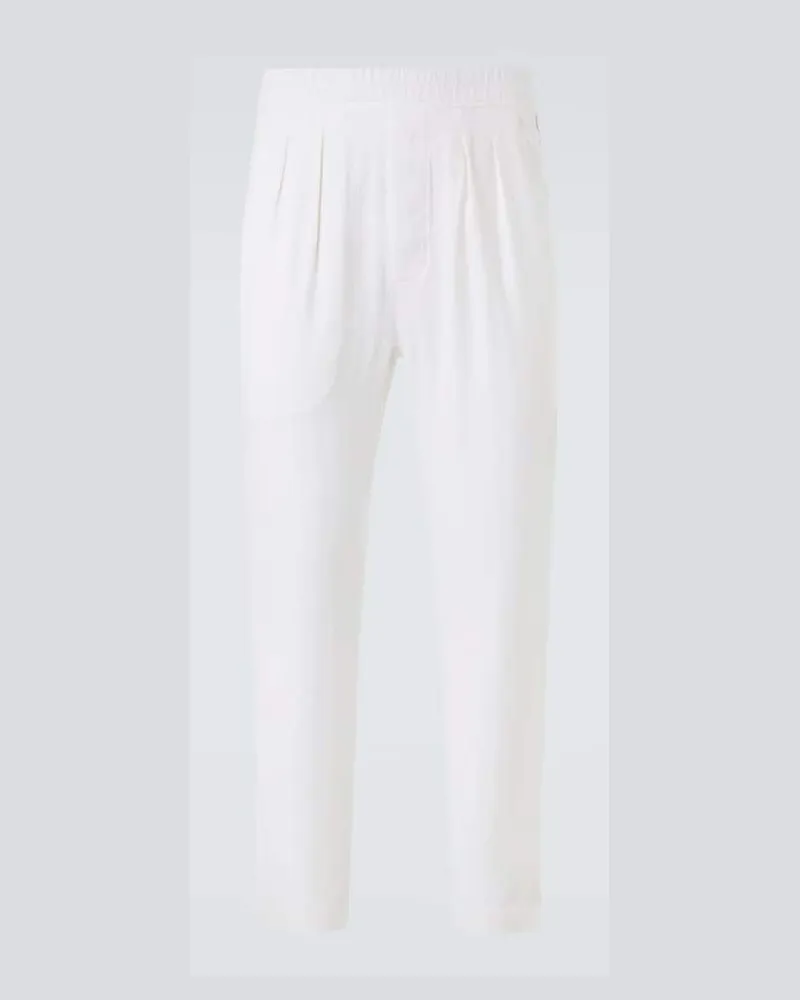 Tom Ford Gerade Hose aus Baumwolle und Seide Weiß