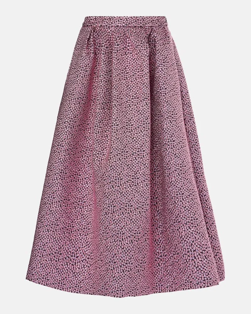 Dries van Noten Midirock Soni aus Jacquard Rosa