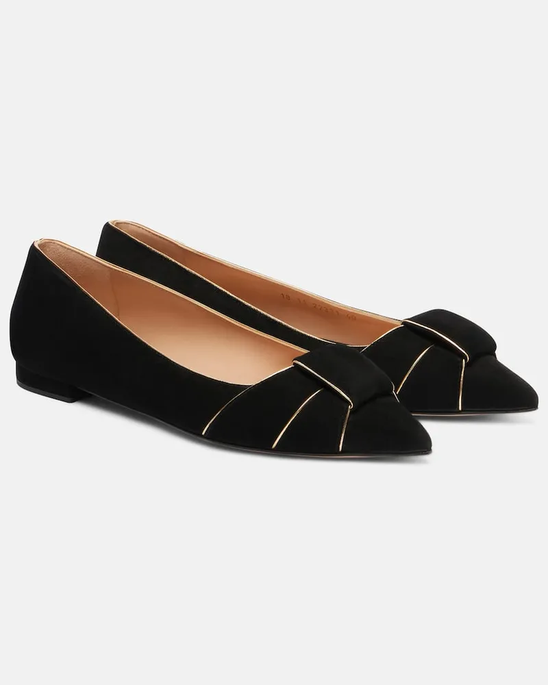 Gianvito Rossi Ballerinas aus Veloursleder Schwarz