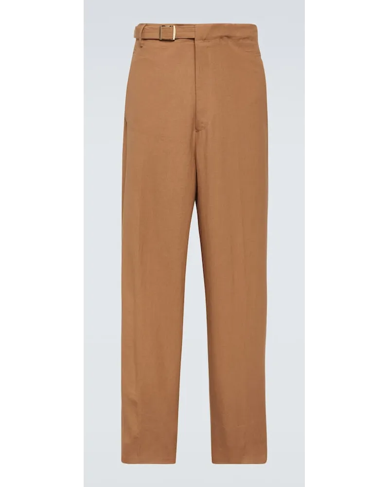 Ermenegildo Zegna Gerade Hose aus Leinen Braun