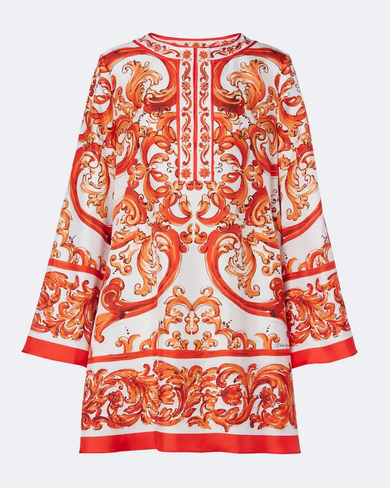 Dolce & Gabbana Kaftan Majolica aus Seiden-Twill Orange