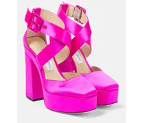 Plateau-Pumps Gaia aus Satin