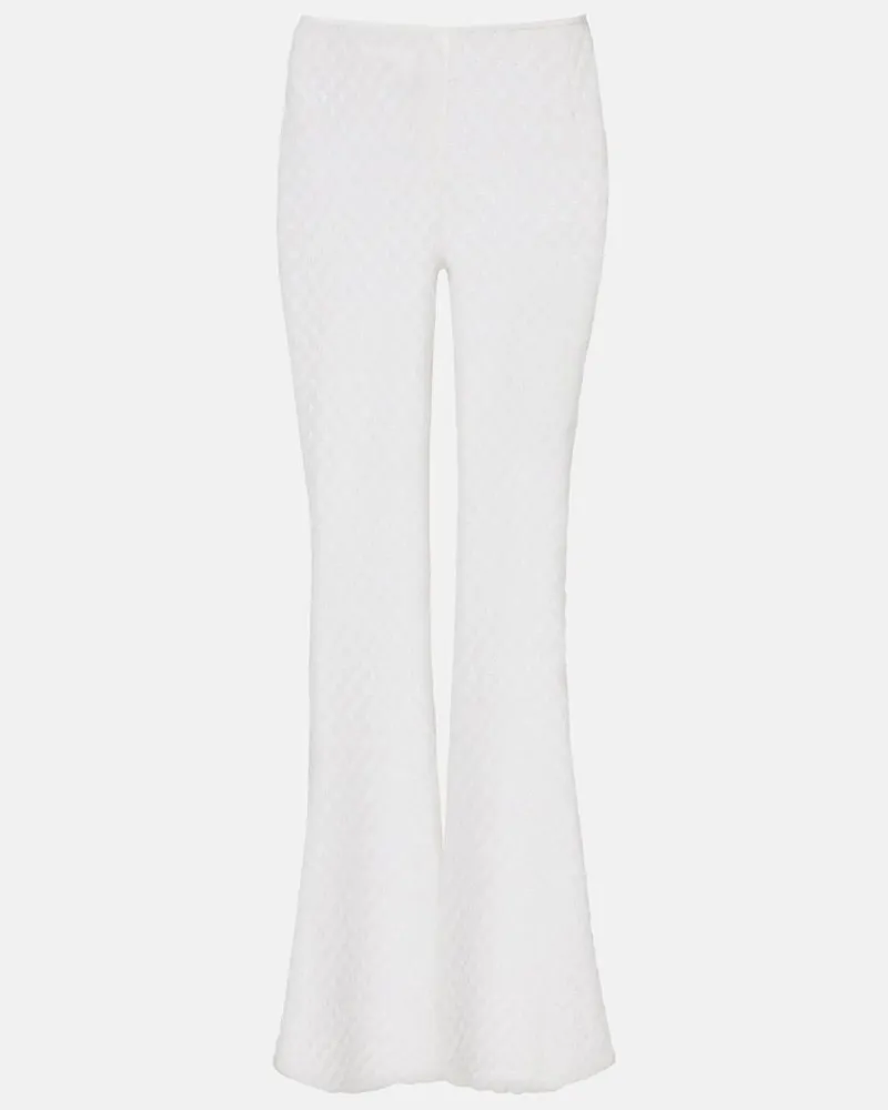 Missoni Weite Hose aus Häkelstrick Weiß