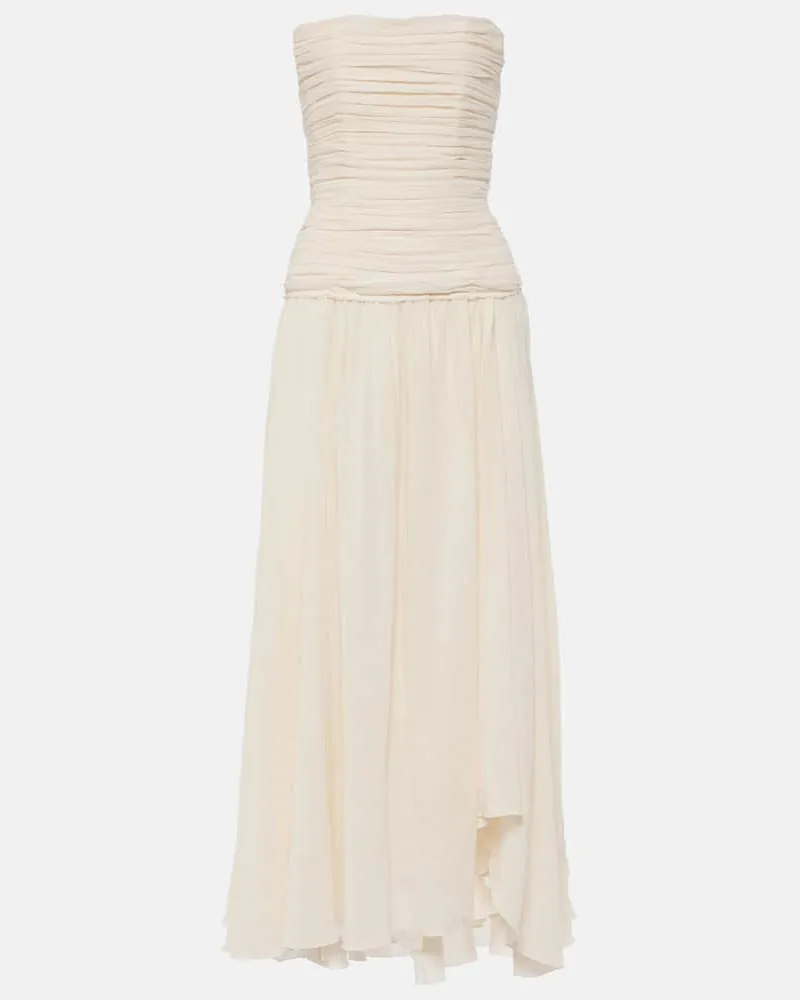 STAUD Maxikleid Hightide aus einem Baumwollgemisch Weiß