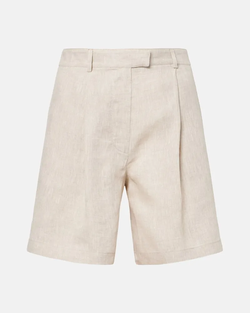 Brunello Cucinelli Bermuda-Shorts aus Leinen Beige