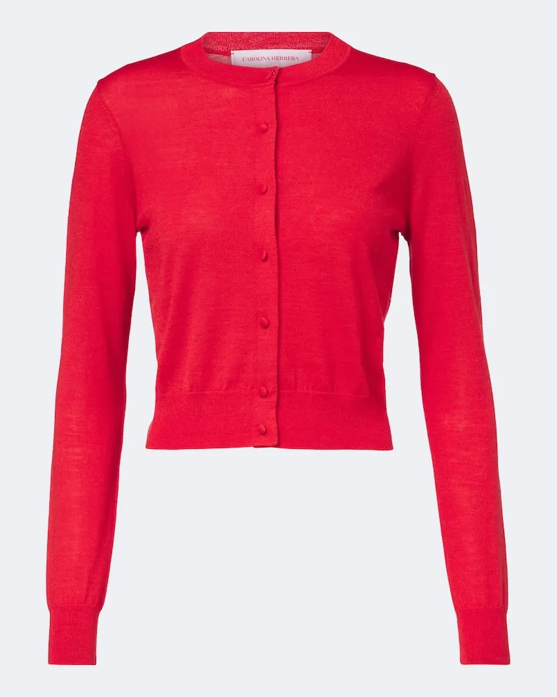 Carolina Herrera New York Cardigan aus einem Woll- und Seidengemisch Rot