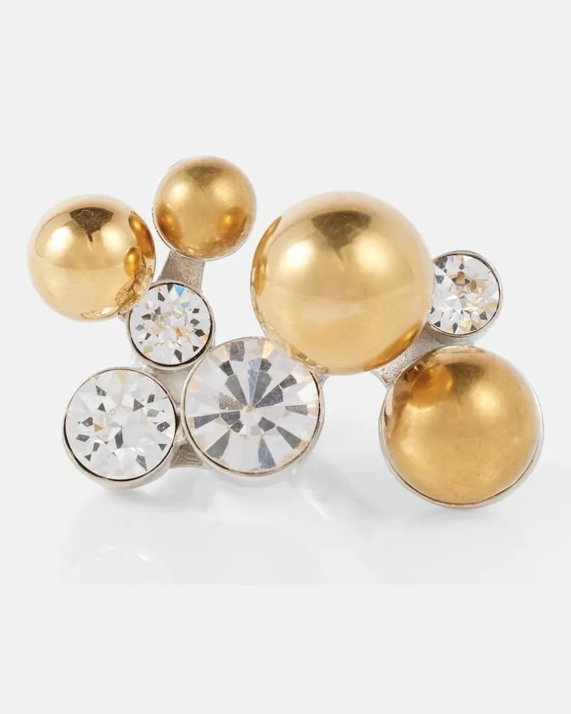 Dries van Noten Ring mit Kristallen Silber