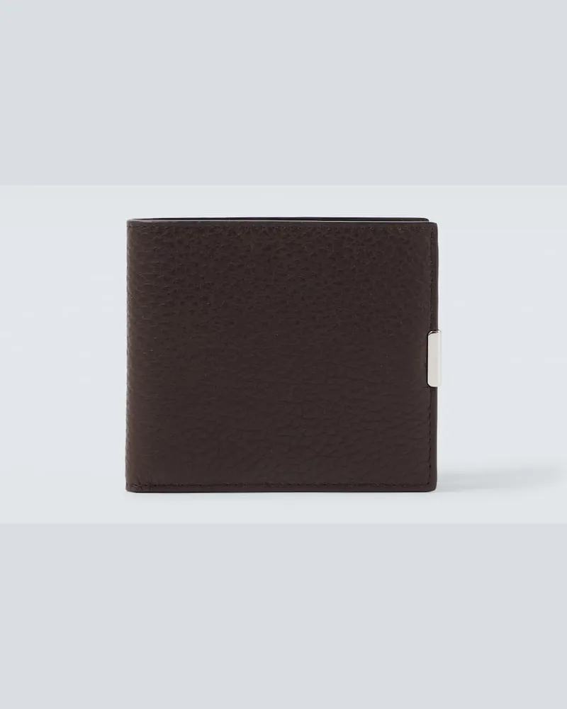 Christophe Lemaire Portemonnaie Soft Tab aus Leder Braun