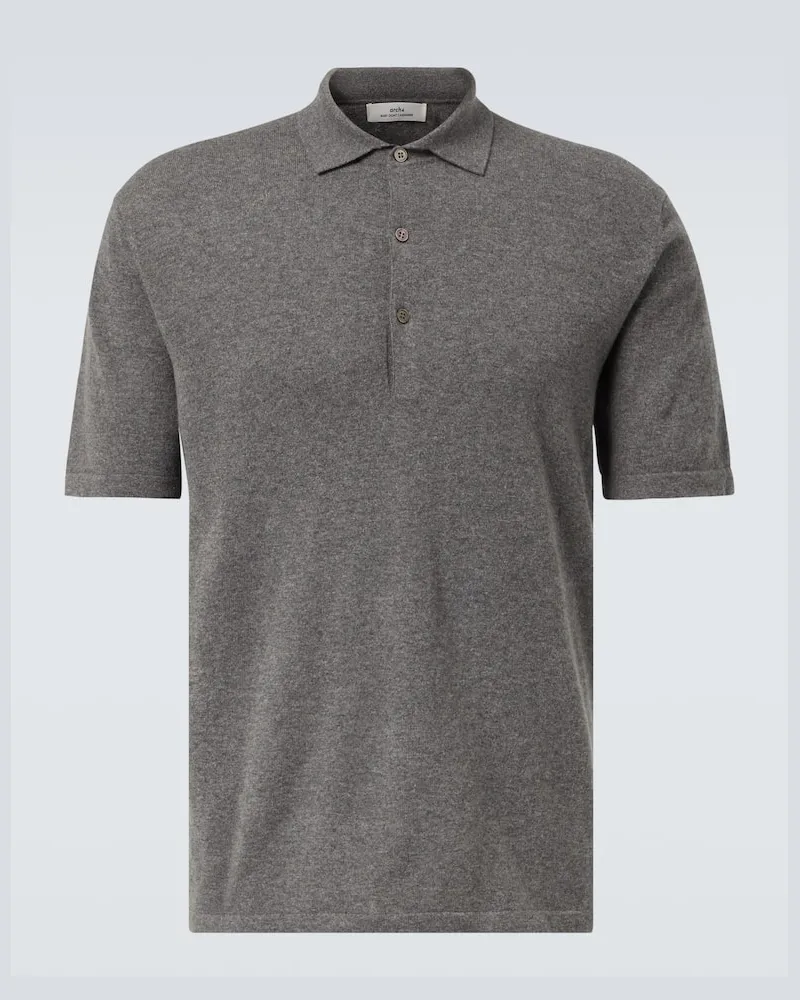 arch4 Polopullover Mr Rochester aus Kaschmir Grau