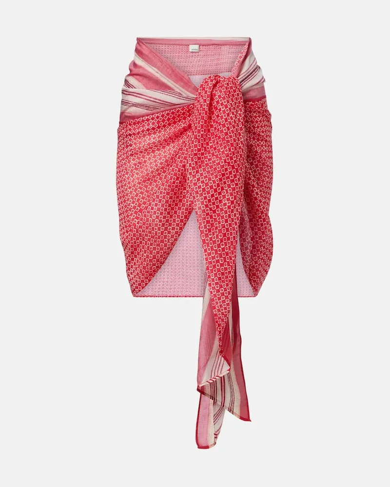 Isabel Marant Pareo aus Seide und Baumwolle Rot
