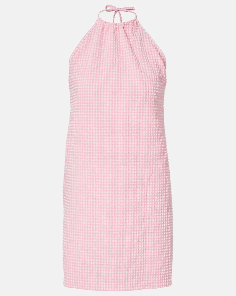 Hunza G Minikleid aus Seersucker Rosa