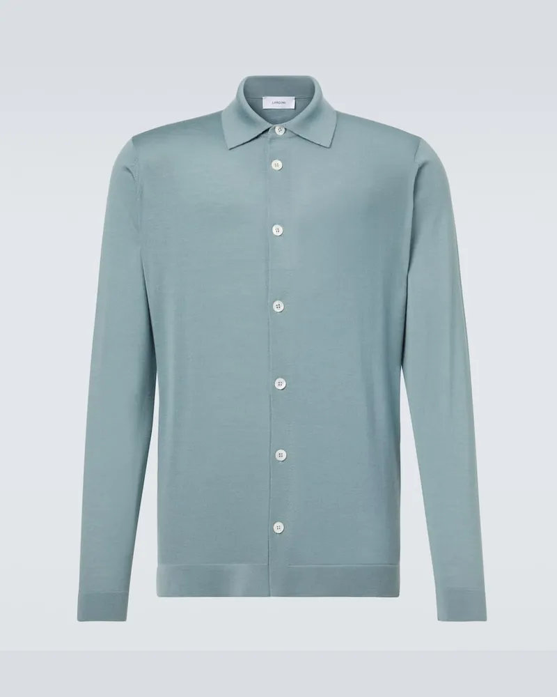 LARDINI Hemd aus Schurwolle Blau